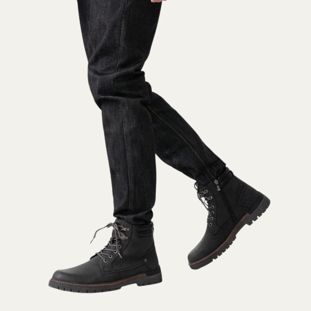 Tough Tactical Lace Up Ankle Boots with Rubber Sole