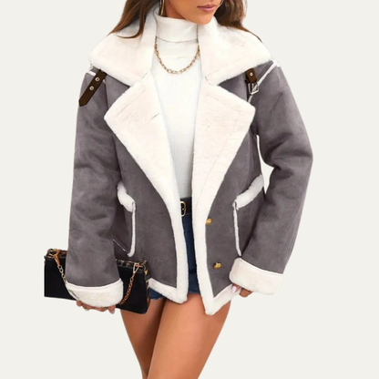 Short Faux Leather Biker Jacket