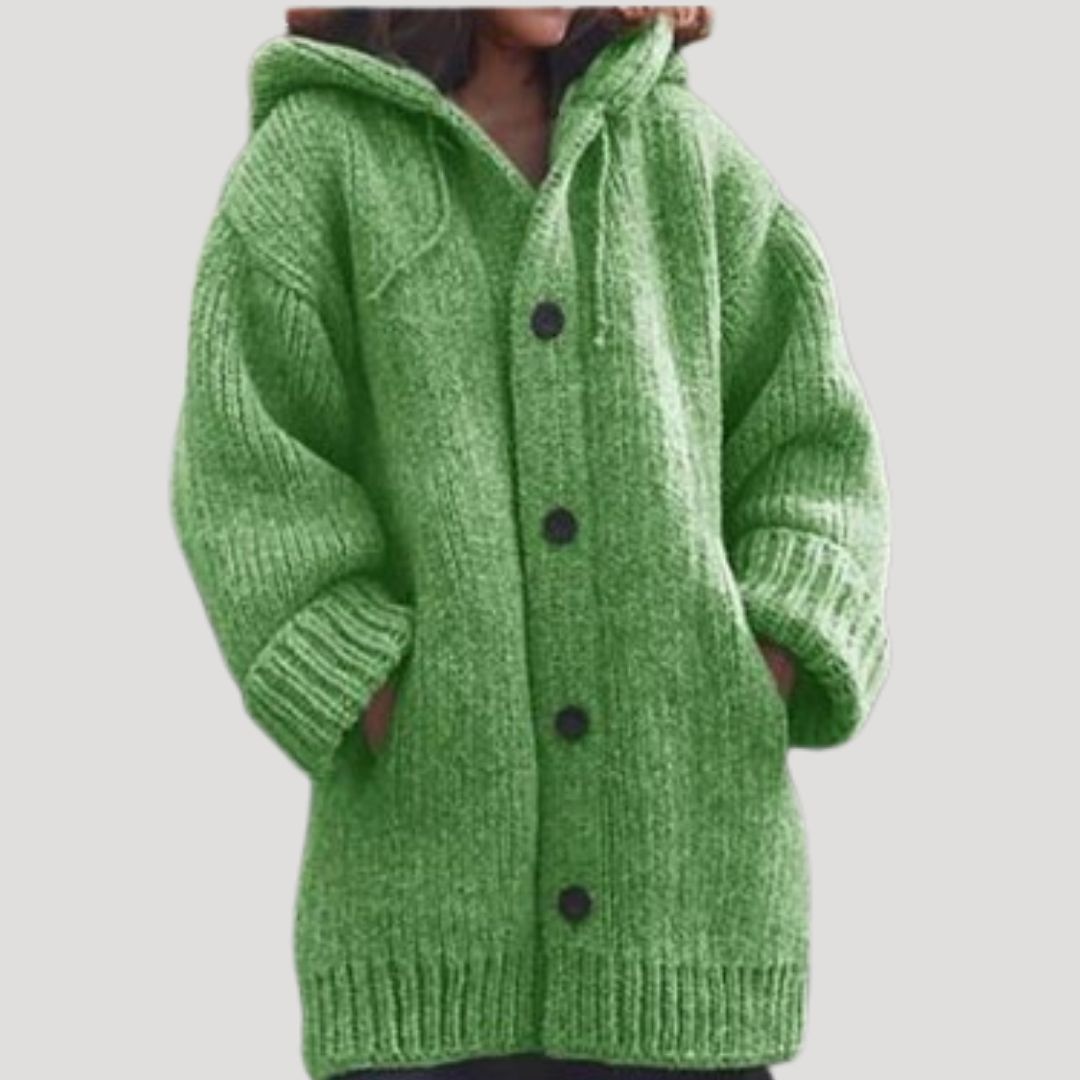 Cozy Plus Size Hooded Sweater Jacket