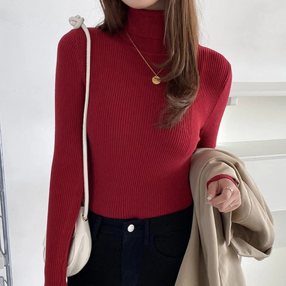 Slim Fit Women's Crew Neck Wool Sweater