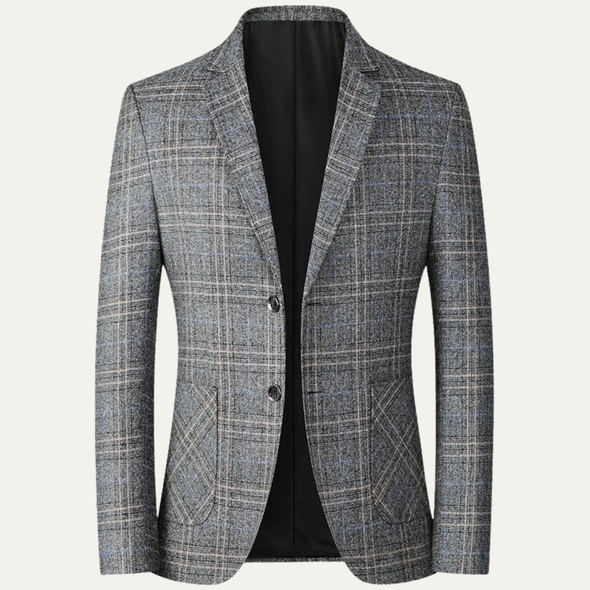 Stylish Mens Plaid Slim Fit Blazer Jacket