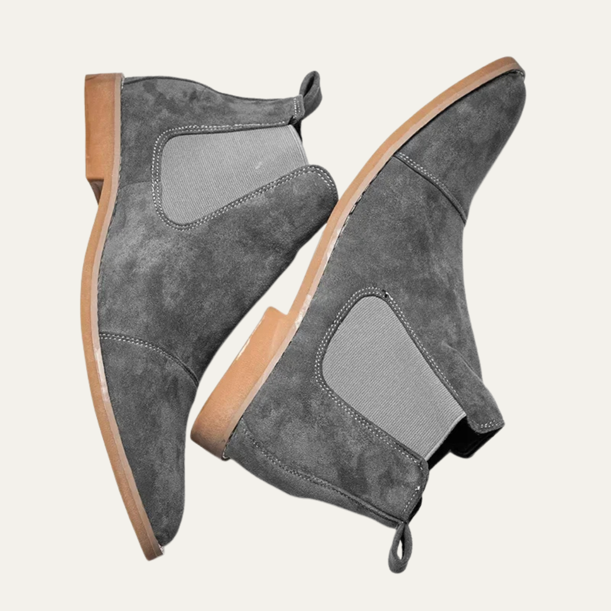 Men's Brown Suede Chelsea Boots with Stretch Sides