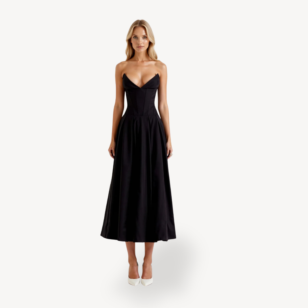 Sleeveless Lace Up Fitted Waist Dress