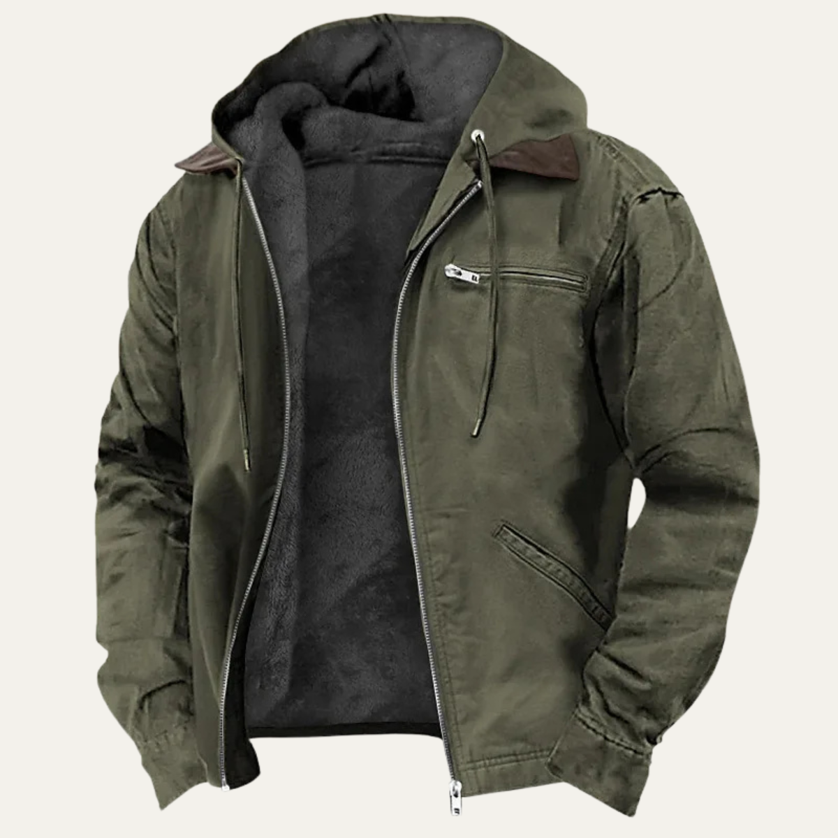 Men's Slim Water Resistant Fleece Hoodie Jacket