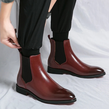Brown Leather Mens Classic Ankle Boots