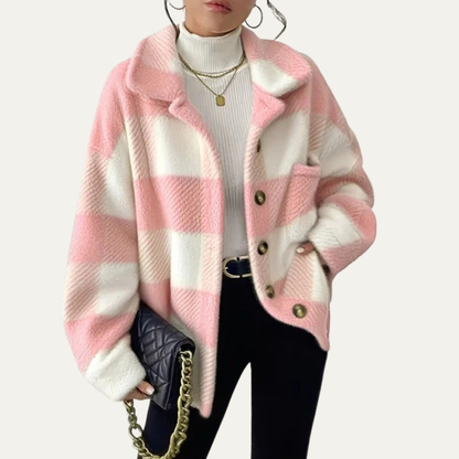 Ladies Large Check Flannel Jacket
