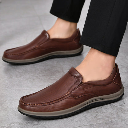 Real Leather Slip On Shoes