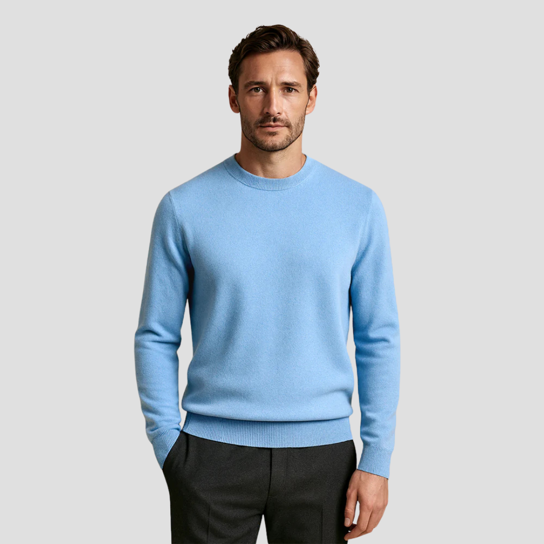 Luxury Crew Neck Cashmere Sweater - OutfitLondon