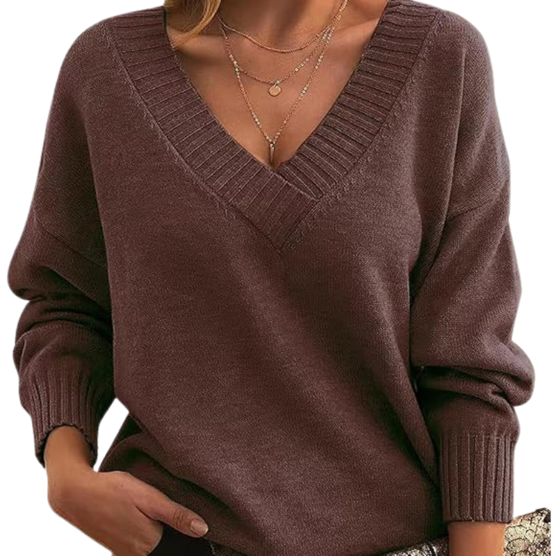 Cozy Ladies V-Neck Cashmere Jumper