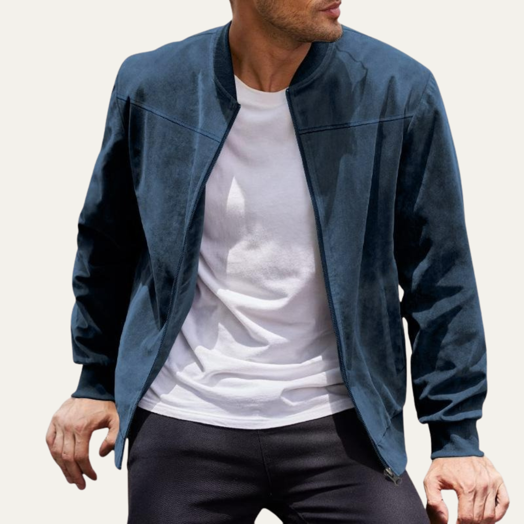 Men's Quilted Zipper Bomber Jacket