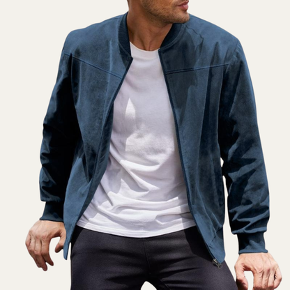 Men's Quilted Zipper Bomber Jacket