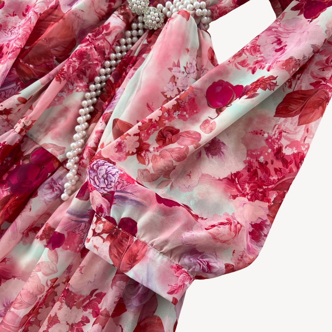 Ladies Pretty Floral Floor Length Dress