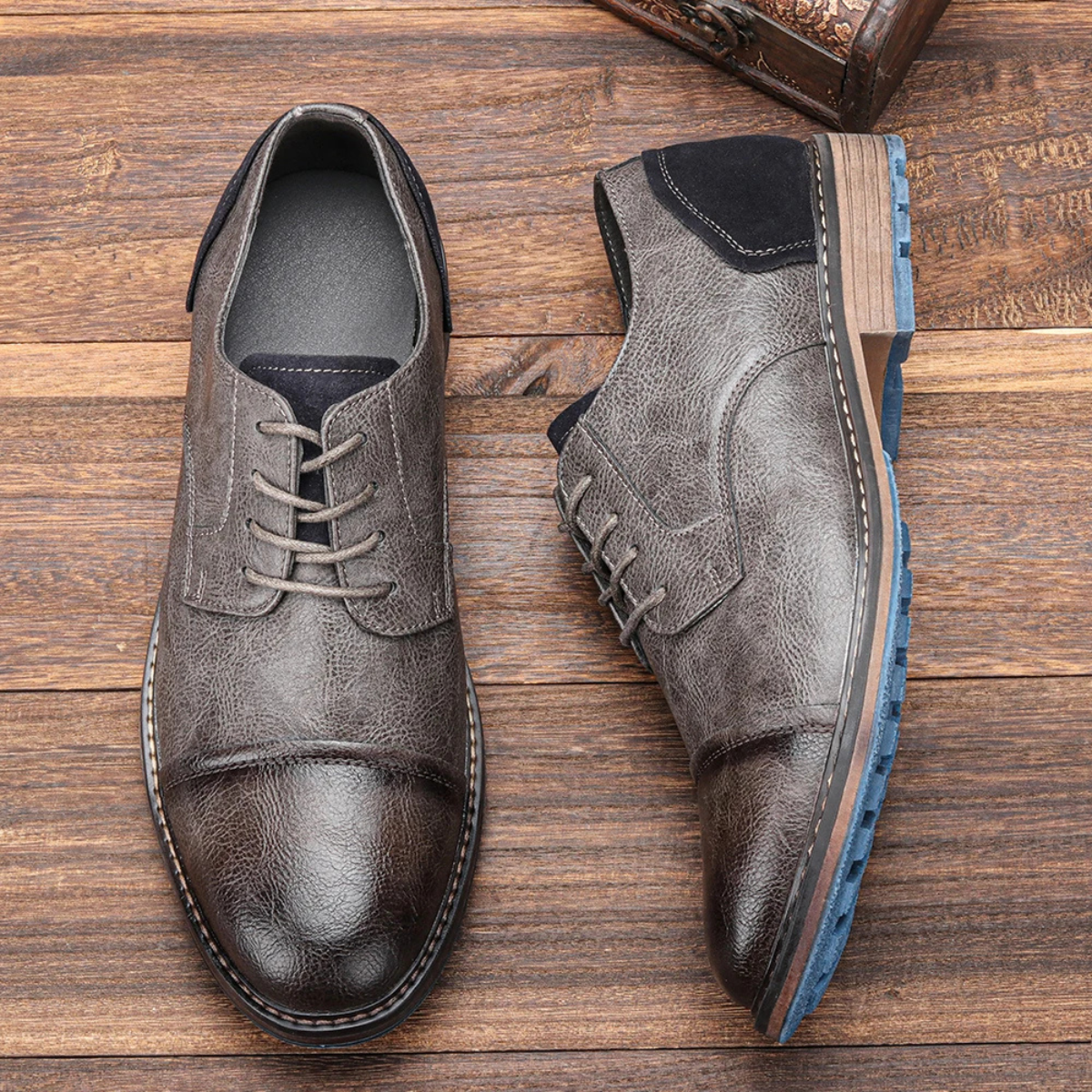 Classic Mens Vintage Leather Lace Up Shoes
