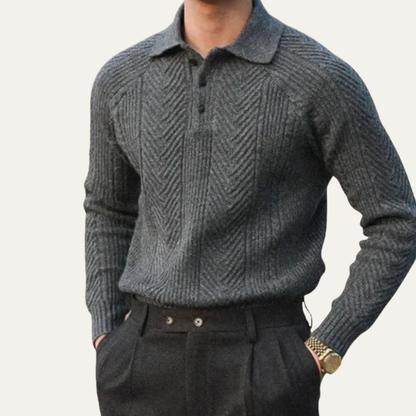 Men's Texture Knit Quarter Zip Sweater