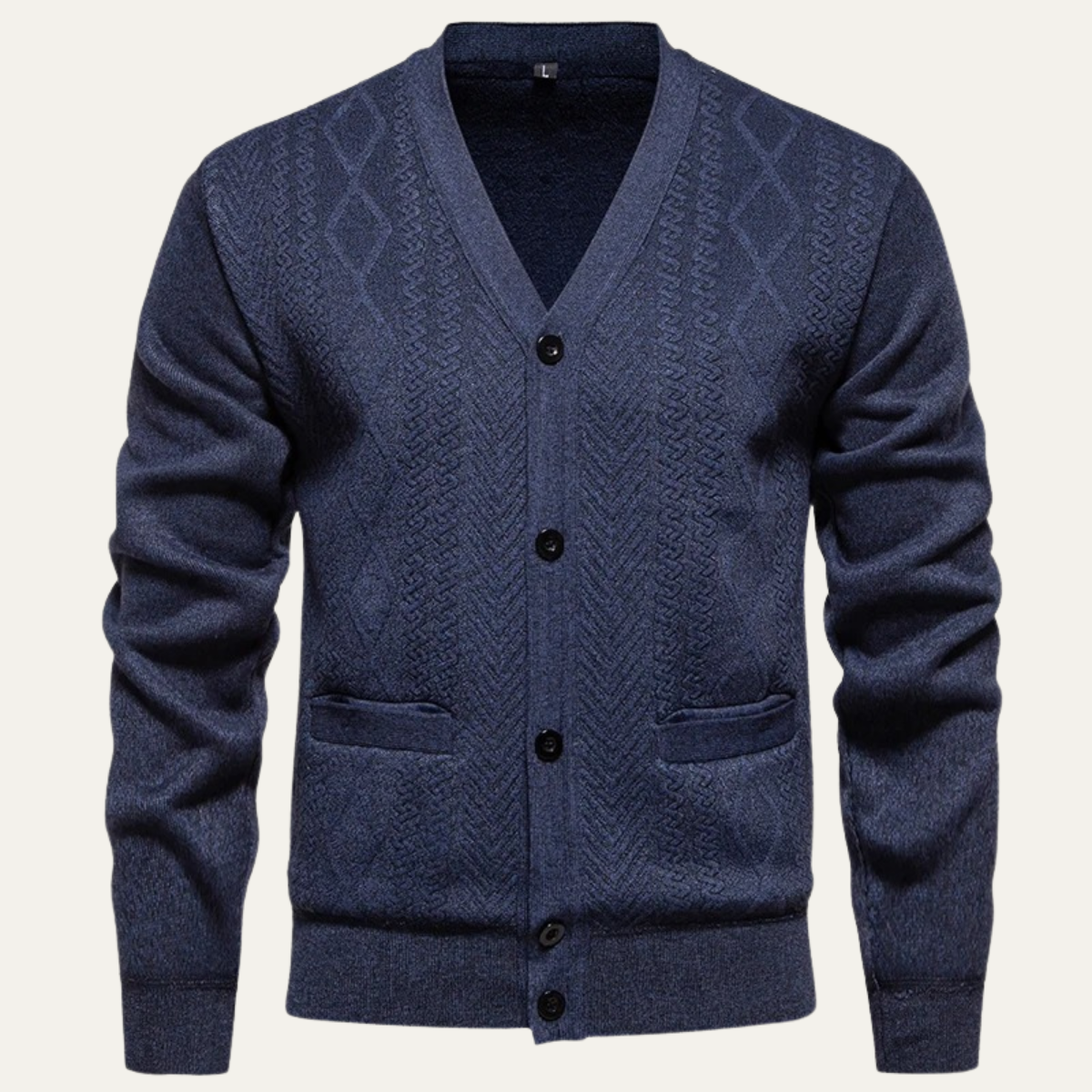Men's Cozy Crew Neck Pocket Cardigan Sweater