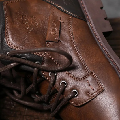Brown Leather Ankle Boots for Men