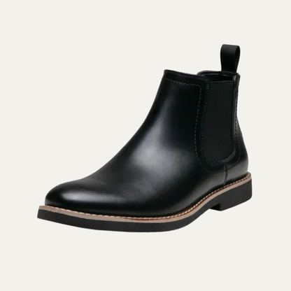 Men's Black Leather Chelsea Ankle Boot