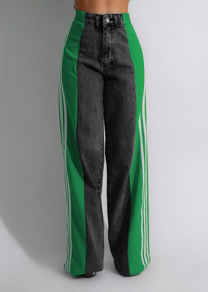 Women's Classic High Waist Straight Leg Denim Trousers