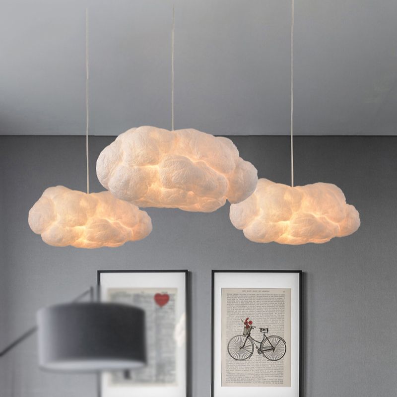 White Round LED Hanging Cloud Lamp