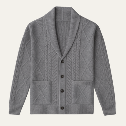 Soft Men's Crew Neck Cashmere Sweater Cardigan