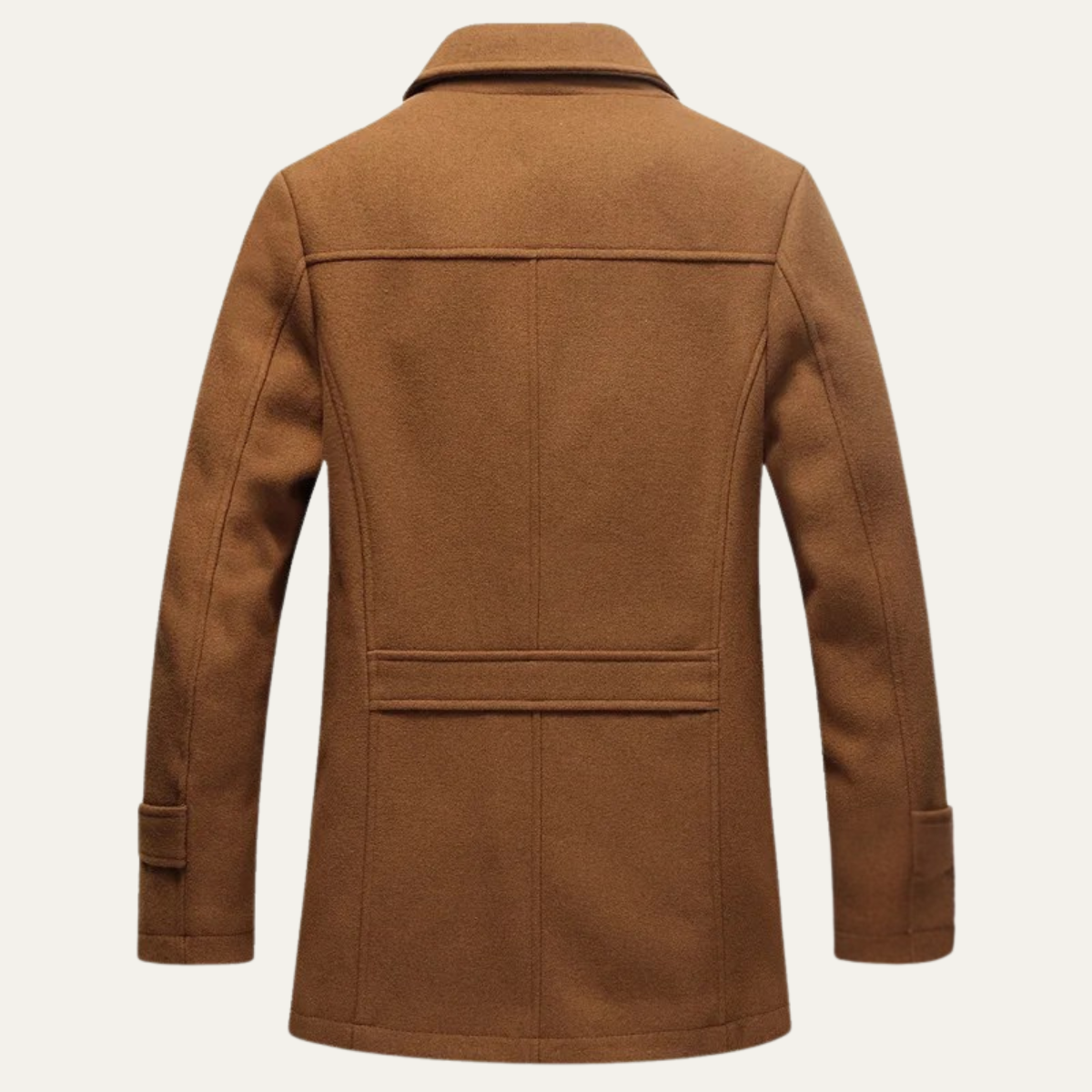 Warm Men's Quilted Trench Coat with Wool Blend