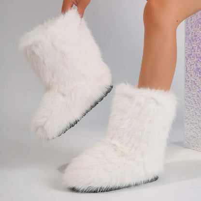 Warm Faux Fur Ankle Boots for Women