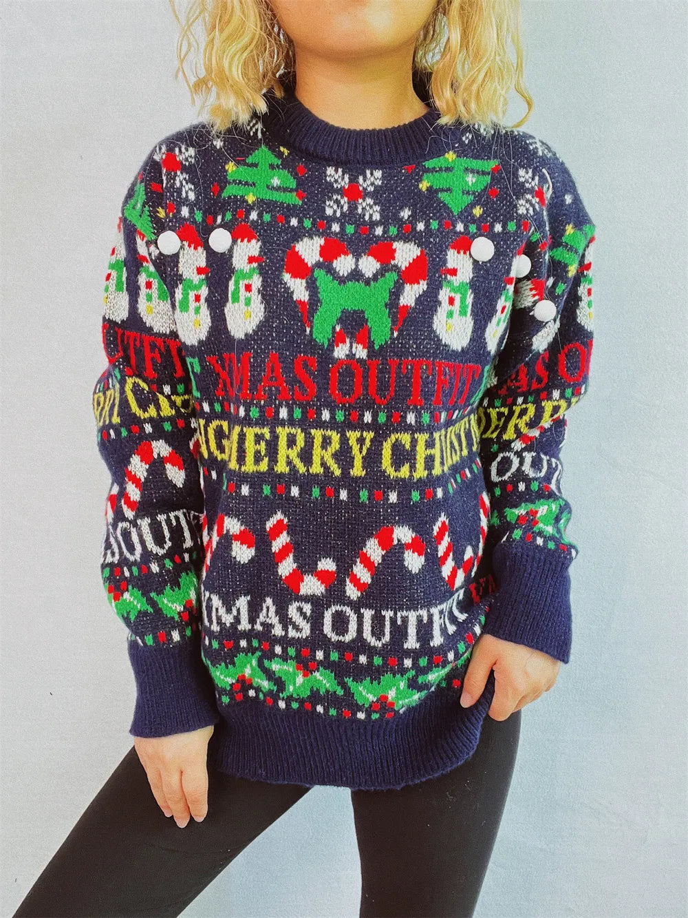 Warm Festive Crew Neck Christmas Sweater