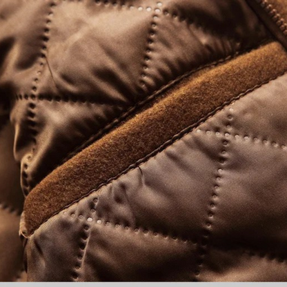 Warm Men's Quilted Trench Coat with Wool Blend