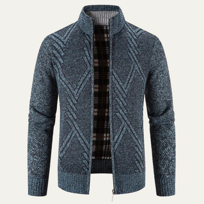 Warm Mens Knit Zip Up Cardigan Sweater - OutfitLondon