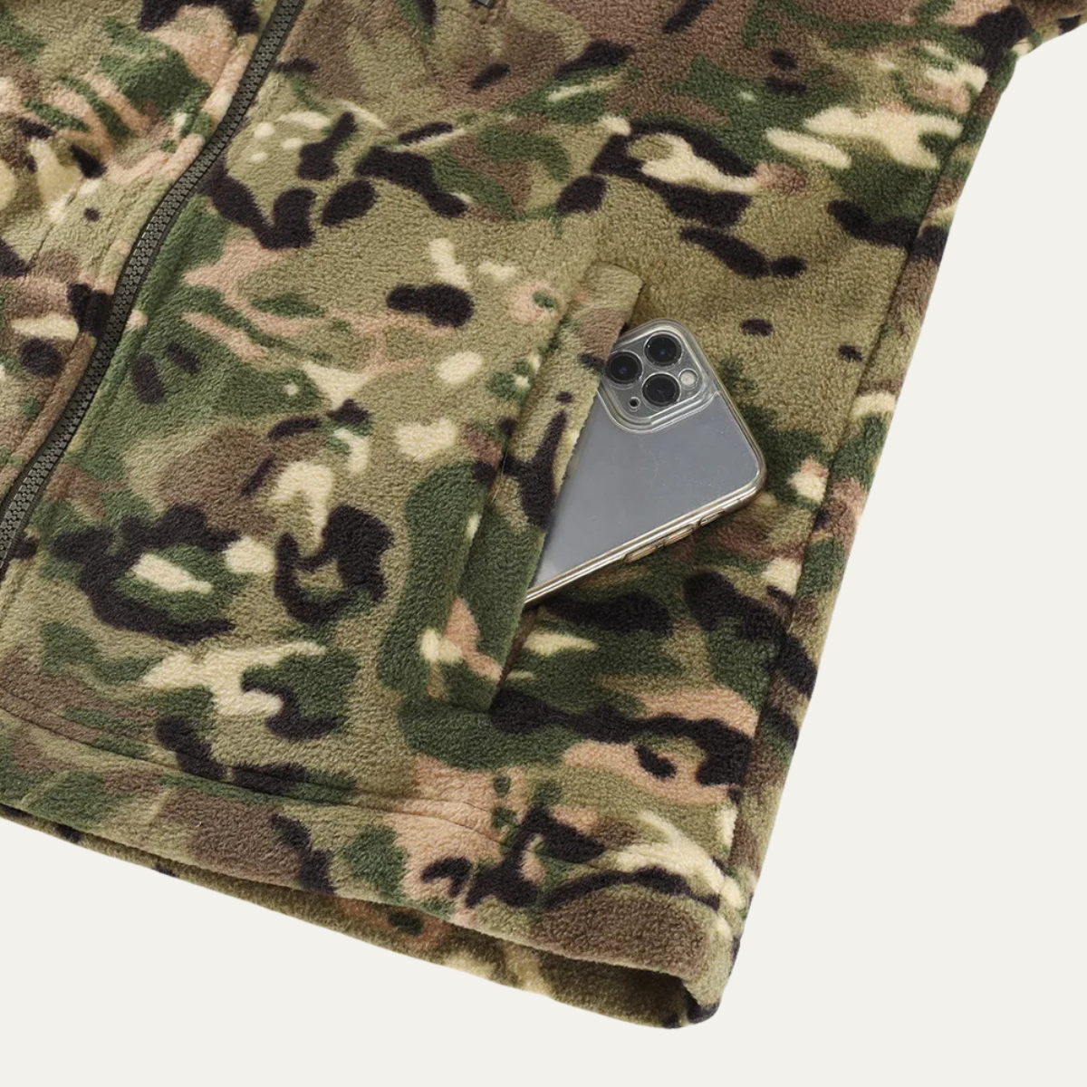 Men's Thermal Camo Fleece Zip Jacket