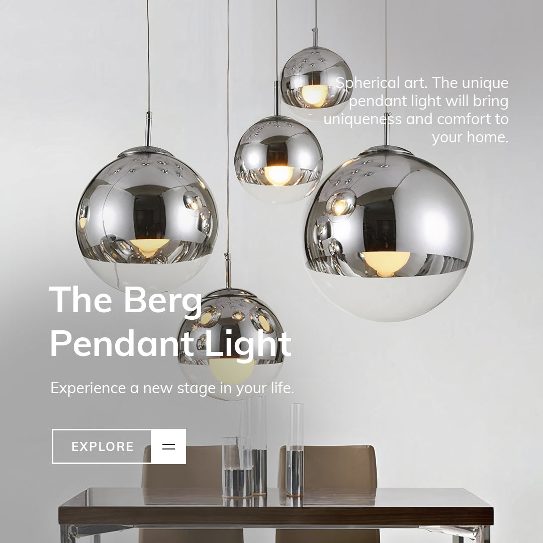 Sleek Chrome Pendant Light Crystal Ball Shade - OutfitLondon