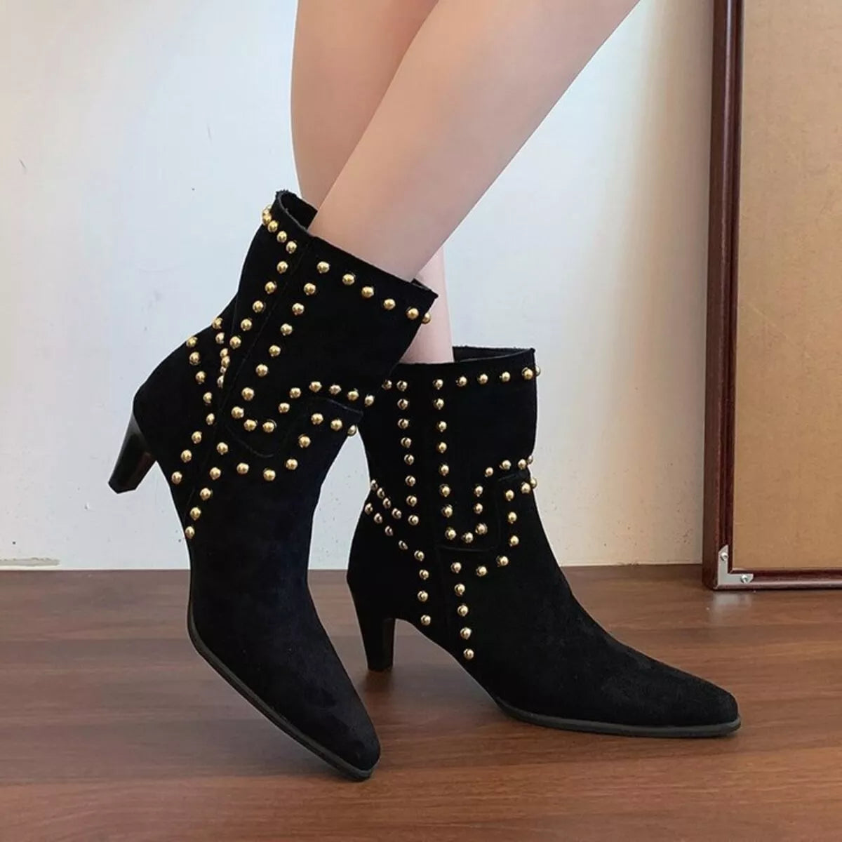 Slim Fit Block Heel Ankle Boots