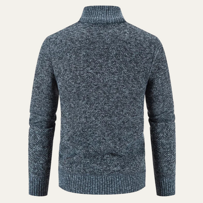 Warm Mens Knit Zip Up Cardigan Sweater