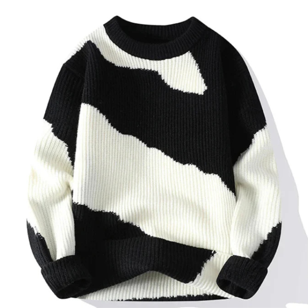 Men's Corduroy Crew Neck Sweater Relaxed Fit Warm Beige