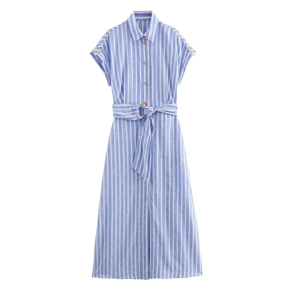 Colorful Stripe Summer Dress - OutfitLondon