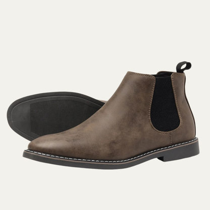 Stylish Men's Black Leather Chelsea Ankle Boots