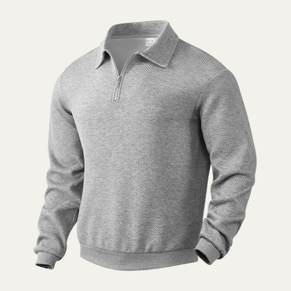 Slim Fit Men's Quarter Zip Fleece Jumper