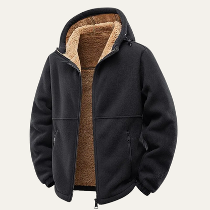 Mens Fleece Lined Heavy Duty Zip Up Hoodie Jacket