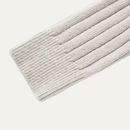 Warm Crew Neck Ribbed Knit Half Zip Sweater