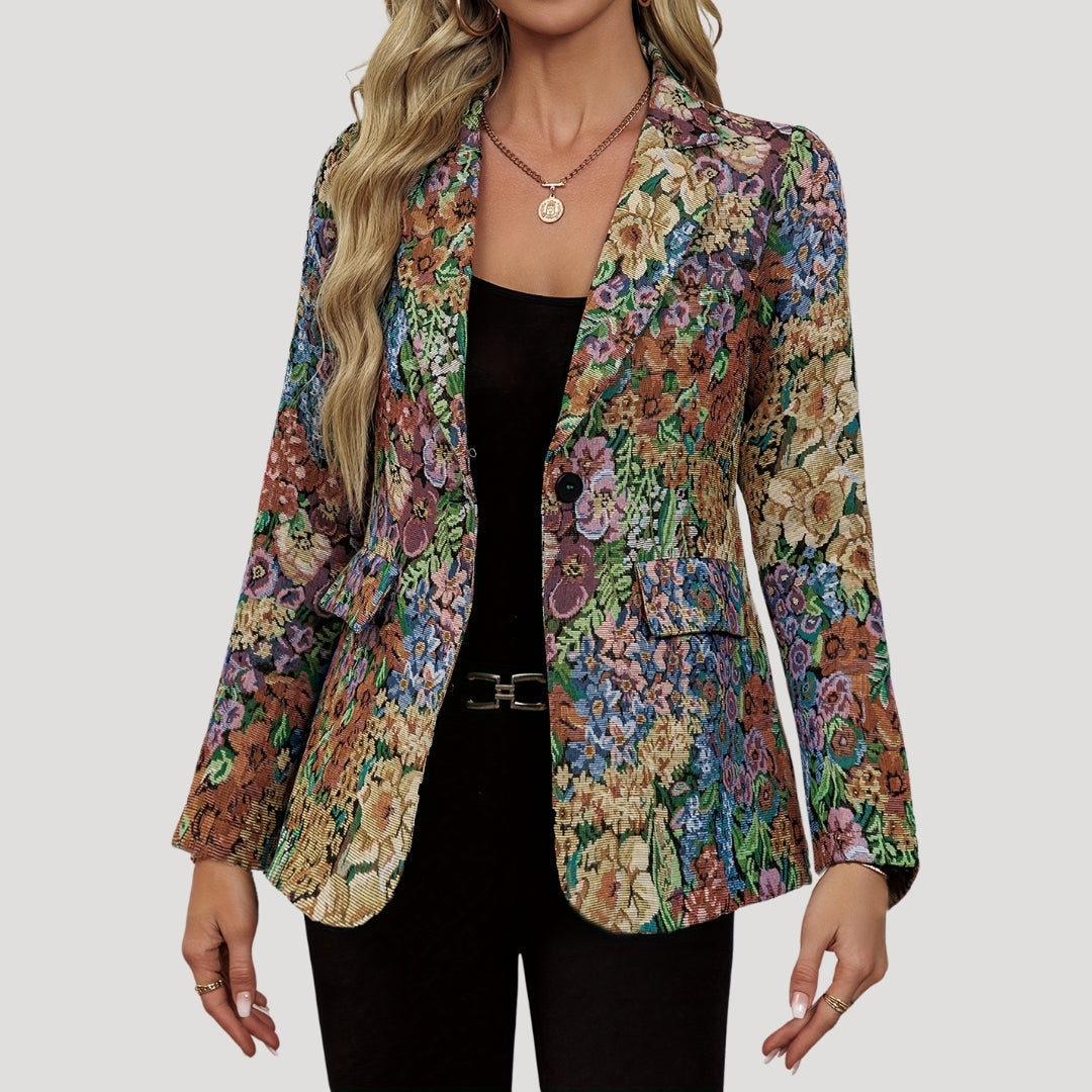 Vintage Blossom Print Coat - OutfitLondon
