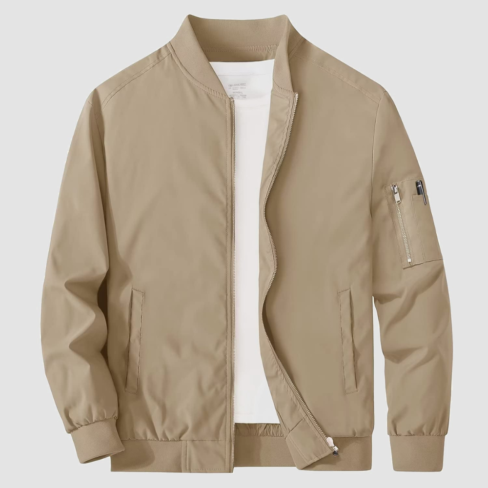 Men's Vintage Style Zip Up Bomber Coat