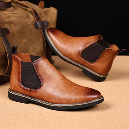 Classic Men's Genuine Leather Ankle Boots