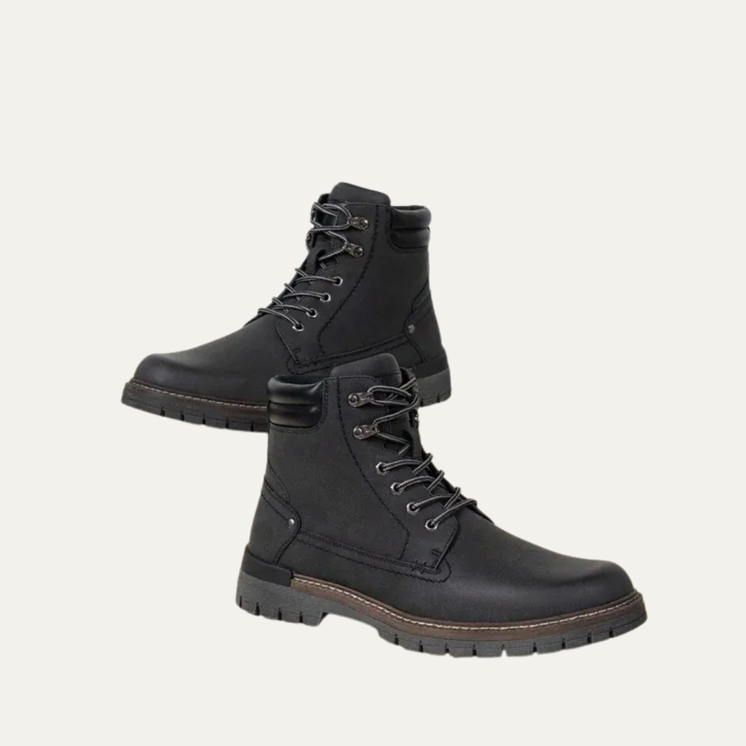 Tough Tactical Lace Up Ankle Boots with Rubber Sole