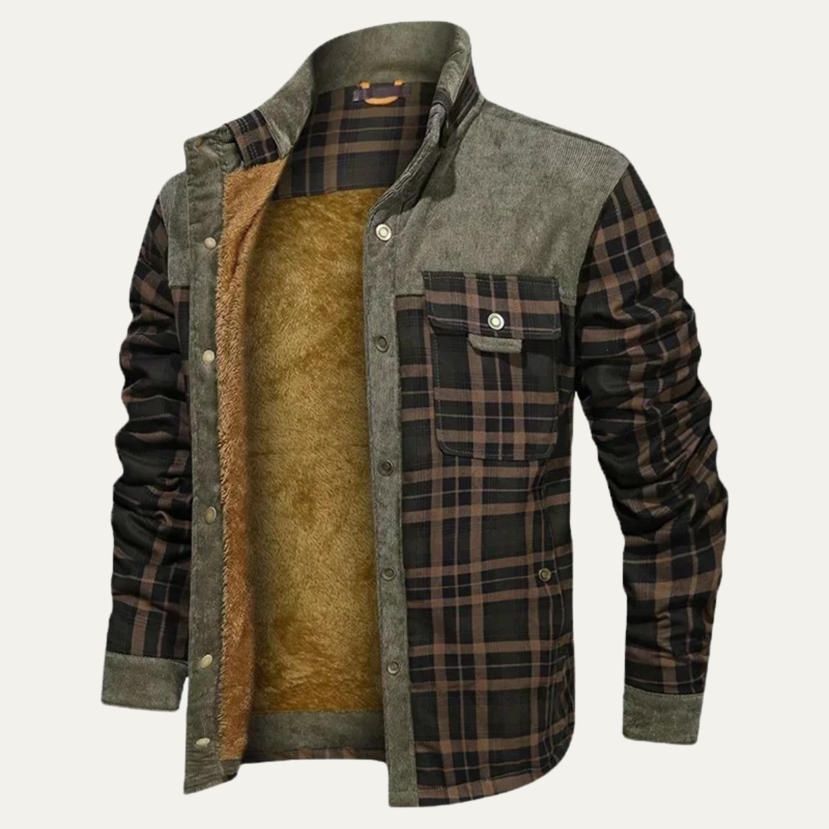 Men's Cozy Plaid Insulated Winter Jacket