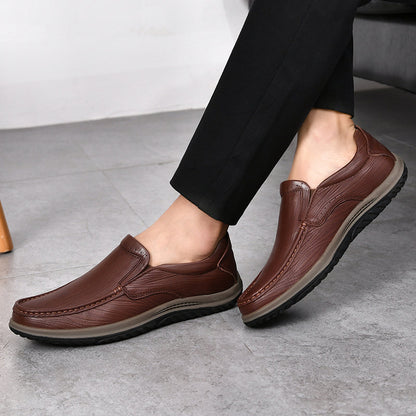 Real Leather Slip On Shoes