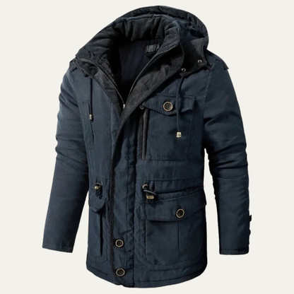 Rugged Corduroy Work Jacket with Faux Fur Collar