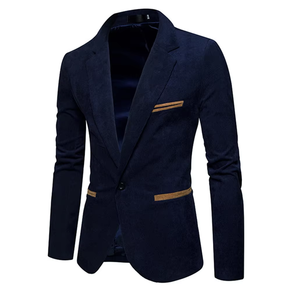 Timeless Single Button Fitted Corduroy Coat