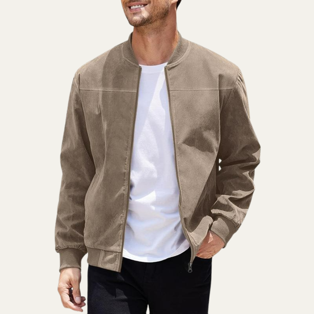 Men's Quilted Zipper Bomber Jacket