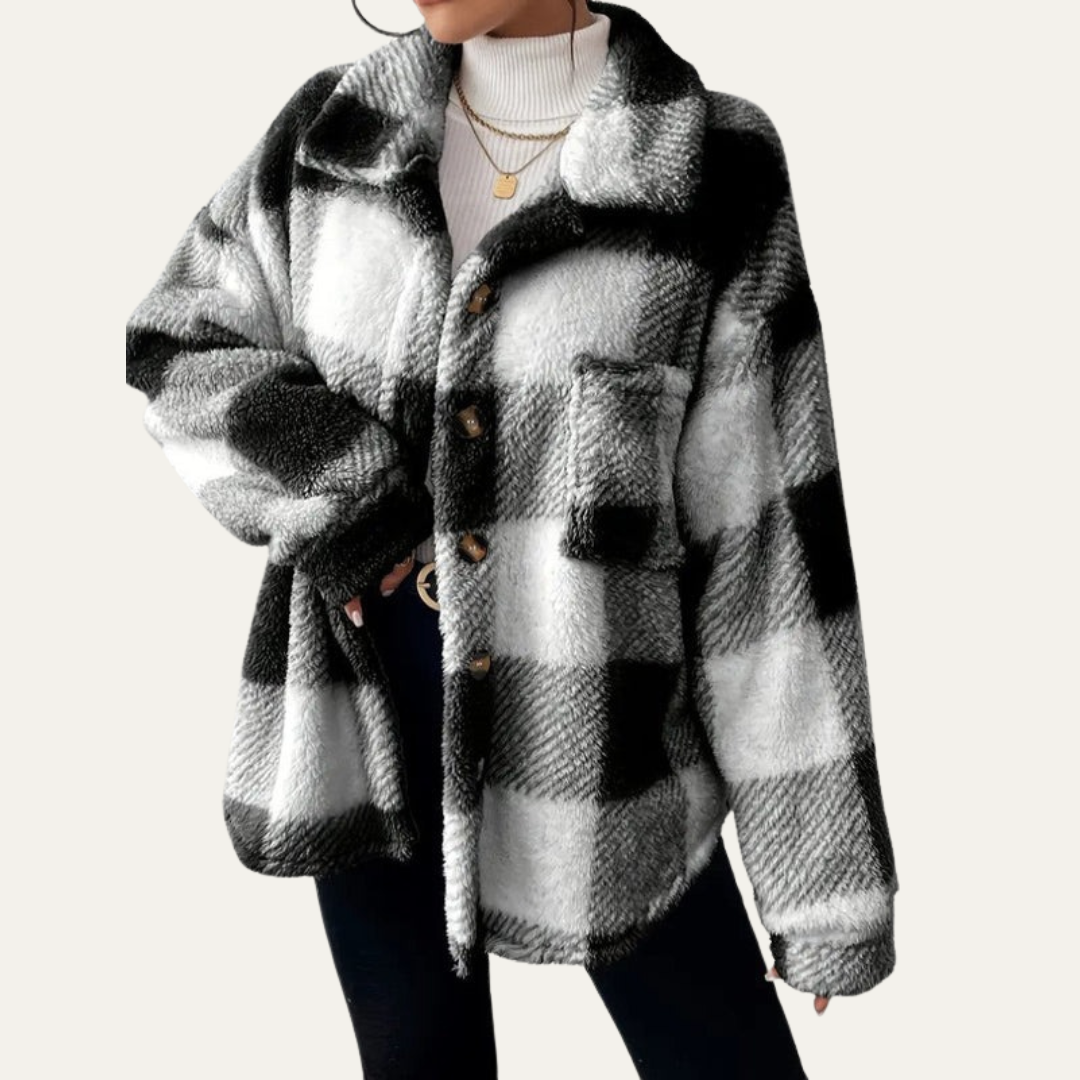 Ladies Large Check Flannel Jacket