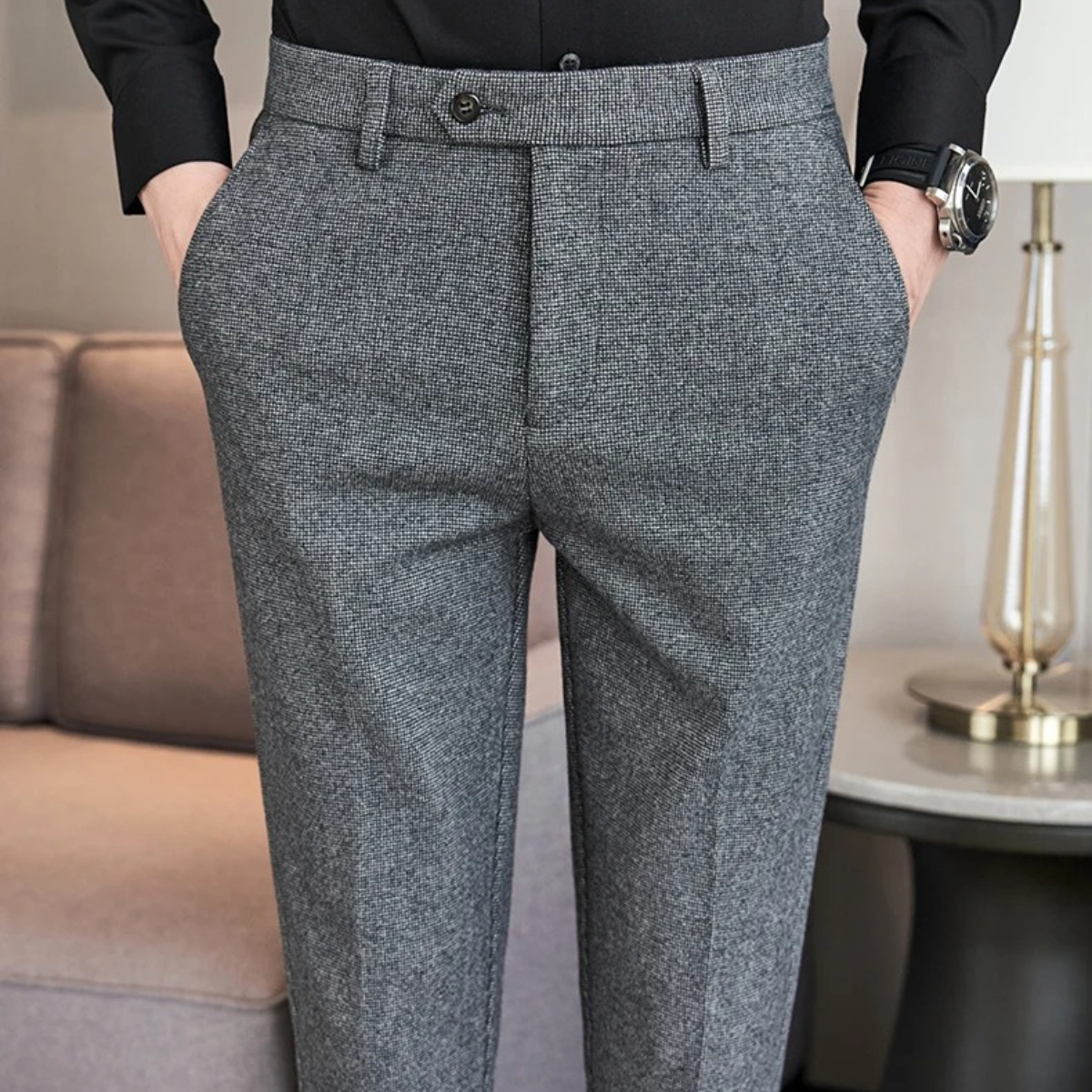 Stylish Men's Tailored Wool Formal Pants